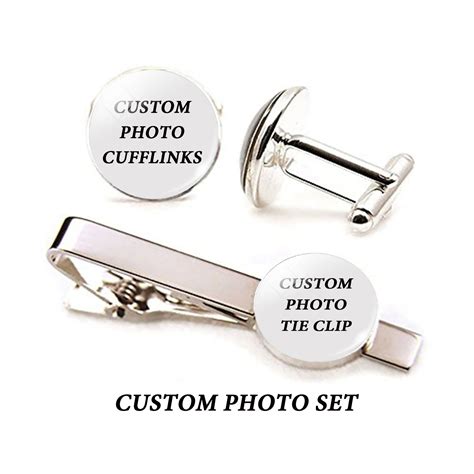 custom cufflinks and tie clip.